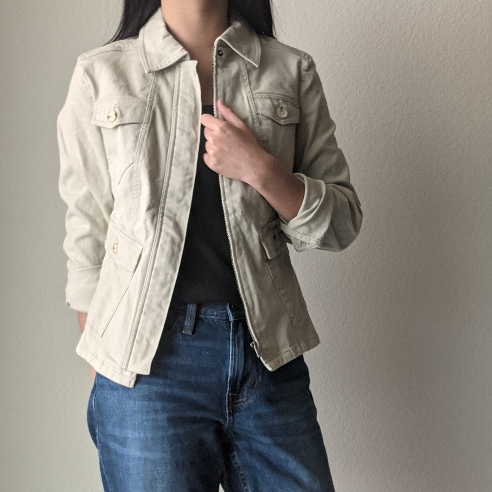 Michael Kors Zip-Up Denim Jacket